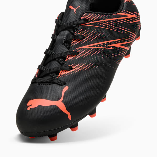 ATTACANTO FG/AG Youth Football Boots, PUMA Black-Glowing Red, large-ZAF