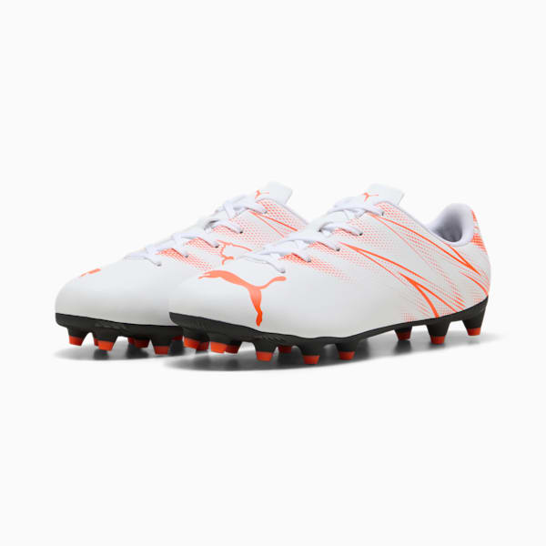 Tacos de futbol ATTACANTO FG/AG para adolescentes, PUMA White-Glowing Red, large-MEX