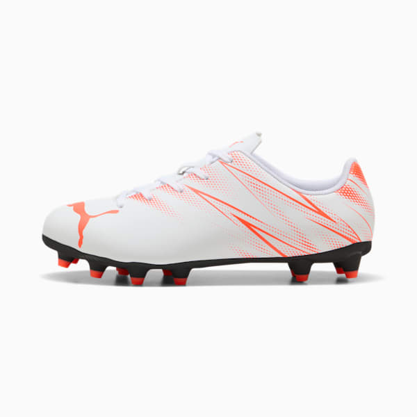 Tacos de futbol ATTACANTO FG/AG para adolescentes, PUMA White-Glowing Red, large-MEX