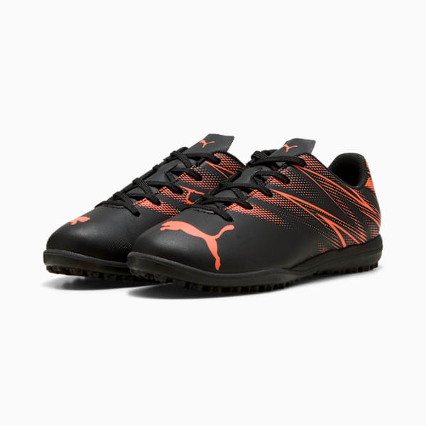 ATTACANTO TT Youth Football Boots, PUMA Black-Glowing Red, large-ZAF