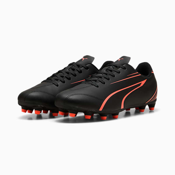 VITORIA FG/AG Football Boots, PUMA Black-Glowing Red, large-ZAF