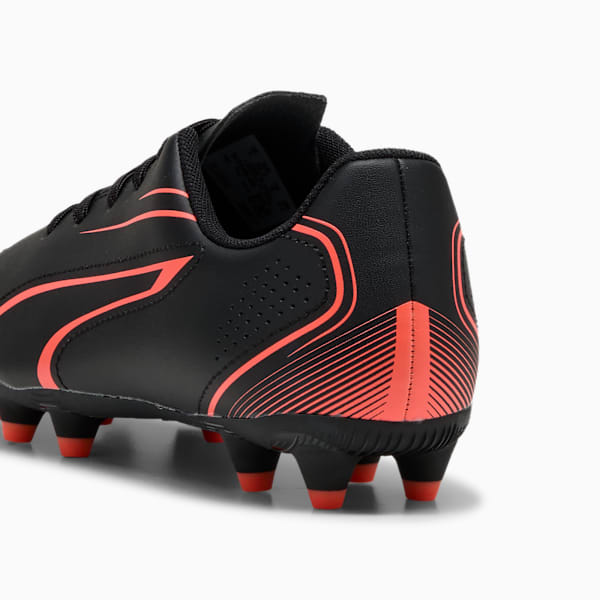 VITORIA FG/AG Youth Football Boots, PUMA Black-Glowing Red, large-ZAF