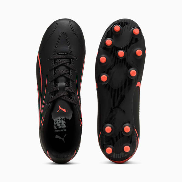 VITORIA FG/AG Youth Football Boots, PUMA Black-Glowing Red, large-ZAF