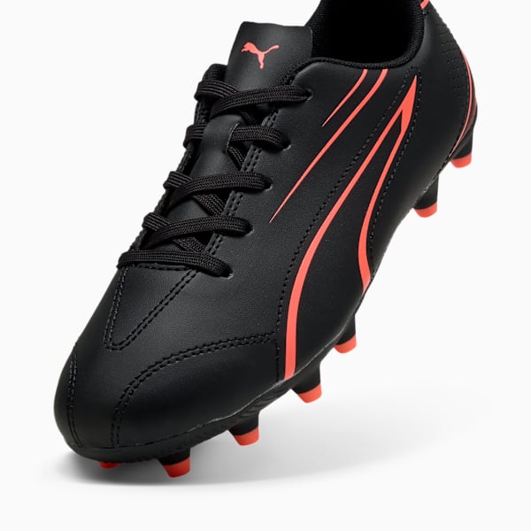 VITORIA FG/AG Youth Football Boots, PUMA Black-Glowing Red, large-ZAF