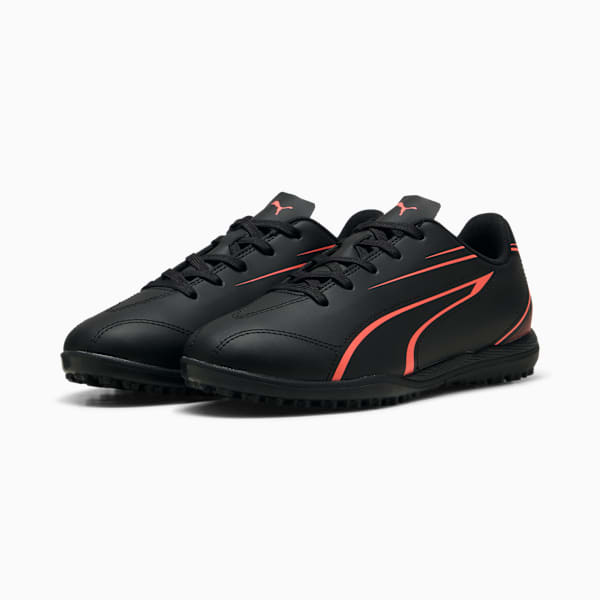 VITORIA TT Youth Football Boots, PUMA Black-Glowing Red, large-ZAF