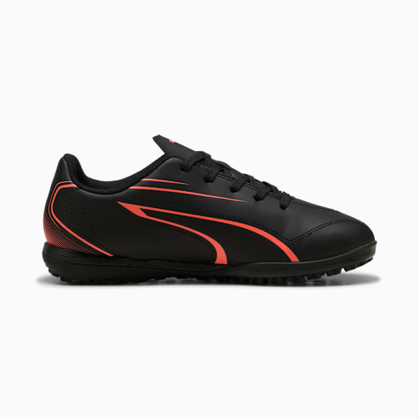 VITORIA TT Youth Football Boots, PUMA Black-Glowing Red, large-ZAF