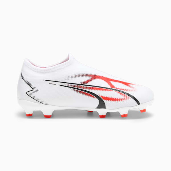 ULTRA MATCH LL FG/AG Youth Football Boots, PUMA White-PUMA Black-Fire Orchid, large-ZAF
