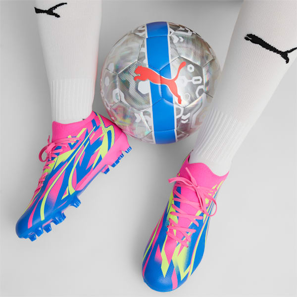 ULTRA MATCH ENERGY FG/AG Football Boots Unisex, Luminous Pink-Yellow Alert-Ultra Blue, large-ZAF