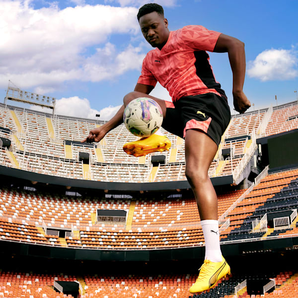 Botines de fútbol Puma KING ULTIMATE FG/AG, Sun Stream-PUMA Black-Sunset Glow, large-ARG