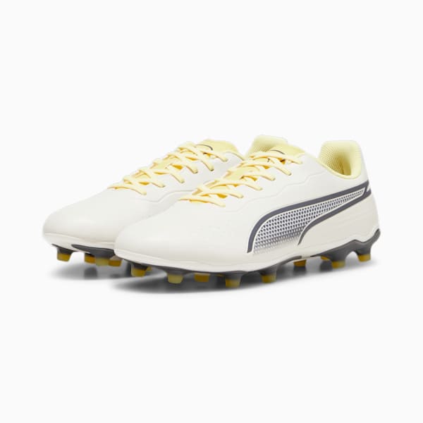 Botines de fútbol Puma KING MATCH FG/AG, Alpine Snow-Asphalt-Yellow Blaze, large-ARG