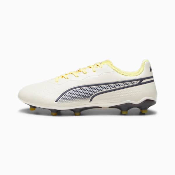 Botines de fútbol Puma KING MATCH FG/AG, Alpine Snow-Asphalt-Yellow Blaze, large-ARG