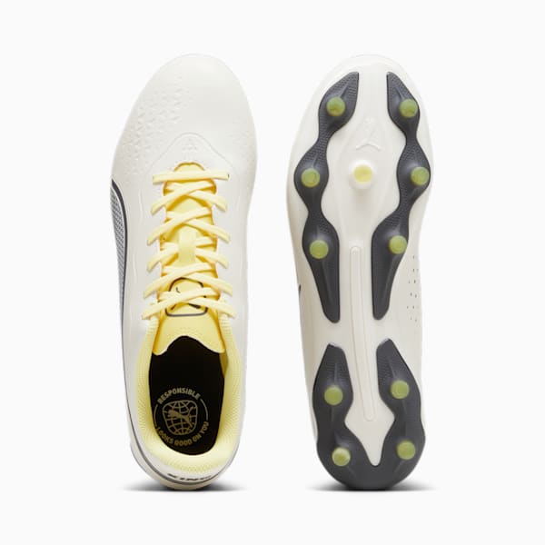 Botines de fútbol Puma KING MATCH FG/AG, Alpine Snow-Asphalt-Yellow Blaze, large-ARG