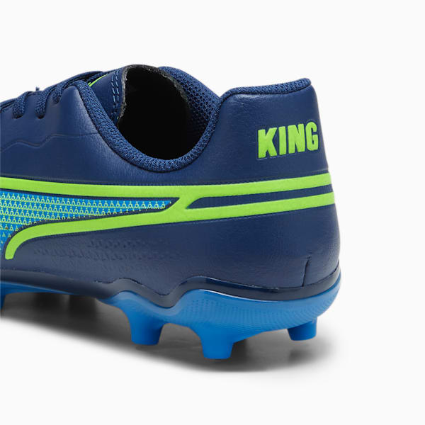 Botines de fútbol Puma KING MATCH FG/AG para niños, Persian Blue-Pro Green-Ultra Blue, large-ARG