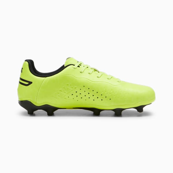 Botines de fútbol Puma KING MATCH FG/AG para niños, Electric Lime-PUMA Black-Poison Pink, large-ARG