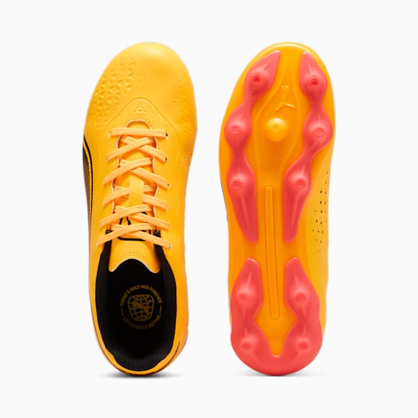 Botines de fútbol Puma KING MATCH FG/AG para niños, Sun Stream-PUMA Black-Sunset Glow, large-ARG