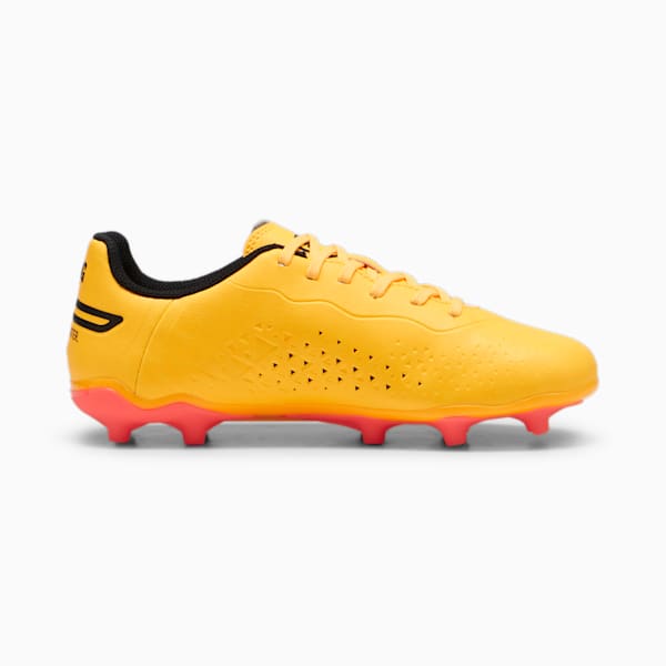 Botines de fútbol Puma KING MATCH FG/AG para niños, Sun Stream-PUMA Black-Sunset Glow, large-ARG