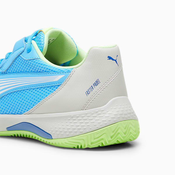 NOVA Court Padel Shoes, Luminous Blue-PUMA White-Glacial Gray, large-MEX