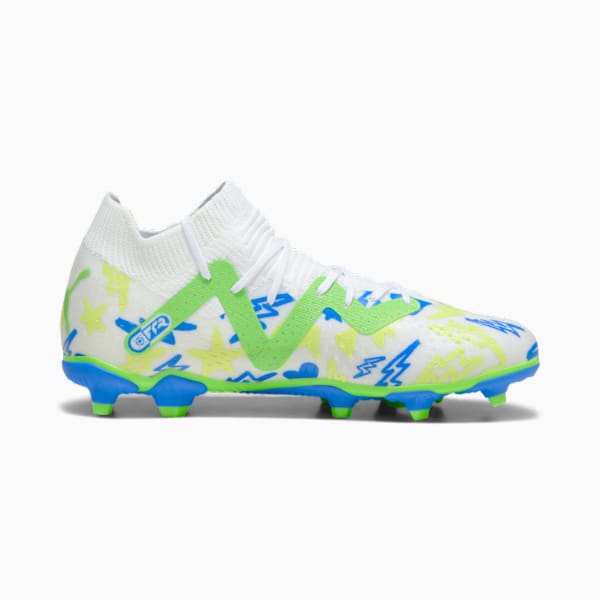 Tacos de futbol FUTURE MATCH Neymar Jr FG/AG para adolescentes, PUMA White-Racing Blue-Lemon Meringue-Parakeet Green, large-MEX
