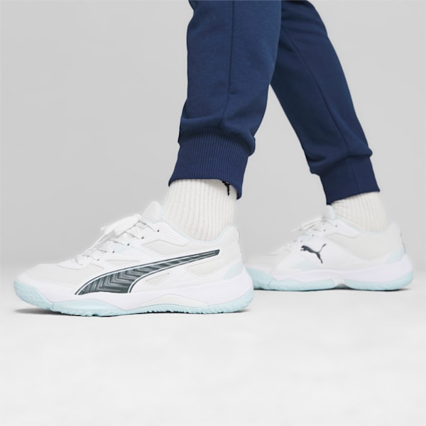 Zapatillas para deportes de interior Solarflash II, PUMA White-Nitro Blue-Shadow Gray, large-ARG