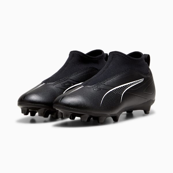 ULTRA 5 MATCH+ Laceless FG/AG Football Boots Youth, PUMA Black-PUMA White, large-MEX