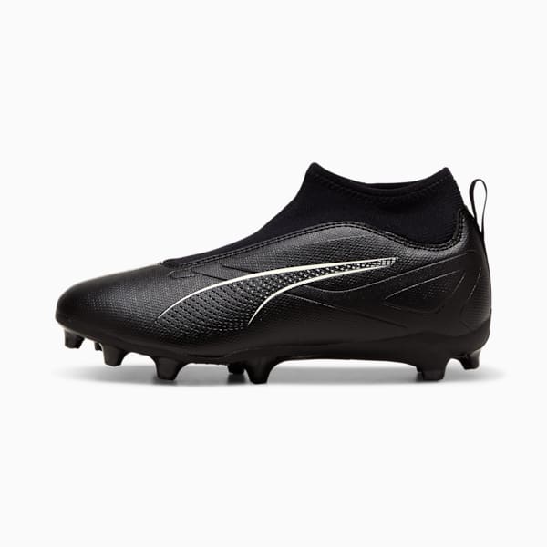 ULTRA 5 MATCH+ Laceless FG/AG Football Boots Youth, PUMA Black-PUMA White, large-MEX