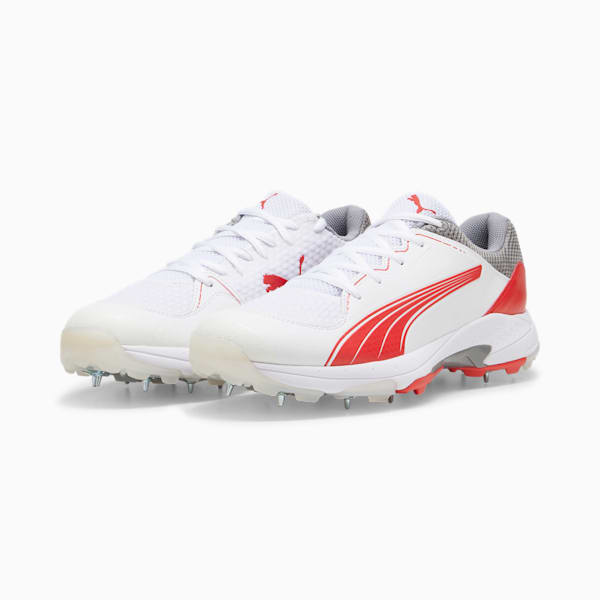 PUMA Spike 24.1 Cricket Shoe, PUMA White-PUMA Red-Stormy Slate, large-ZAF