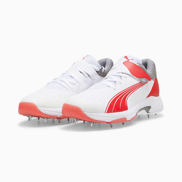 PUMA Bowling 24.1 Cricket Shoe, PUMA White-PUMA Red-Stormy Slate, large-ZAF