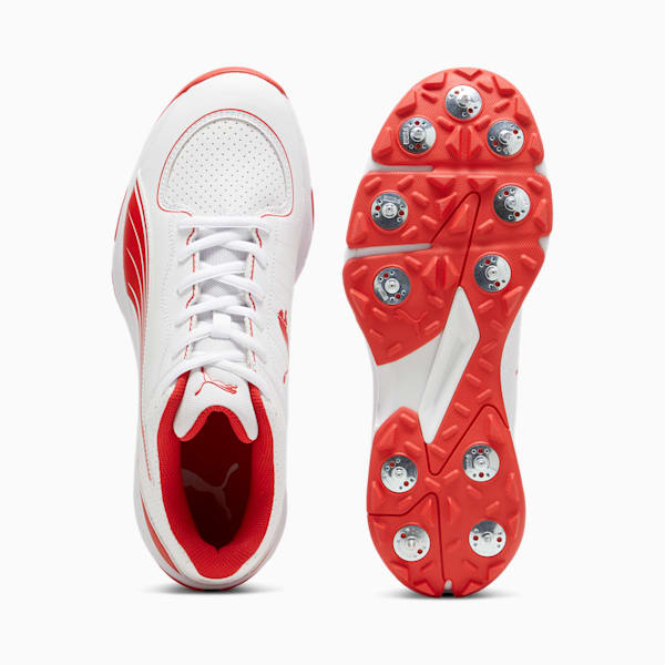 PUMA Spike 24.2 Unisex Ultralight Cricket Shoes, PUMA White-PUMA Red, large-ZAF