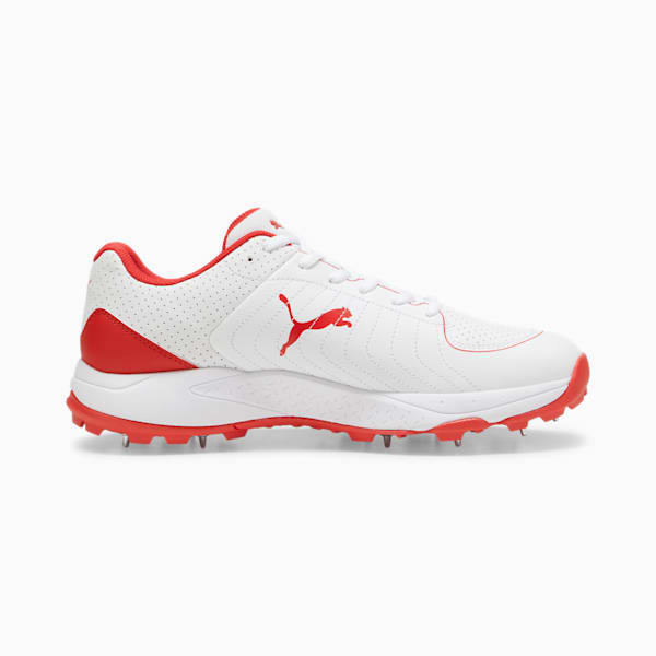 PUMA Spike 24.2 Unisex Ultralight Cricket Shoes, PUMA White-PUMA Red, large-ZAF