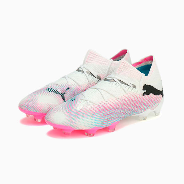 Botines de fútbol FUTURE 7 ULTIMATE FG/AG para mujer, PUMA White-PUMA Black-Poison Pink, large-ARG