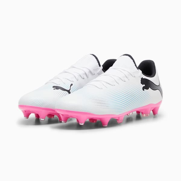 FUTURE 7 PLAY MxSG Football Boots, PUMA White-PUMA Black-Poison Pink, large-ZAF