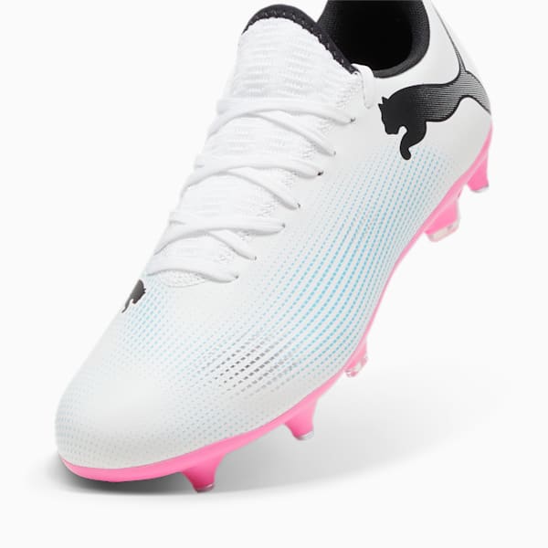 FUTURE 7 PLAY MxSG Football Boots, PUMA White-PUMA Black-Poison Pink, large-ZAF