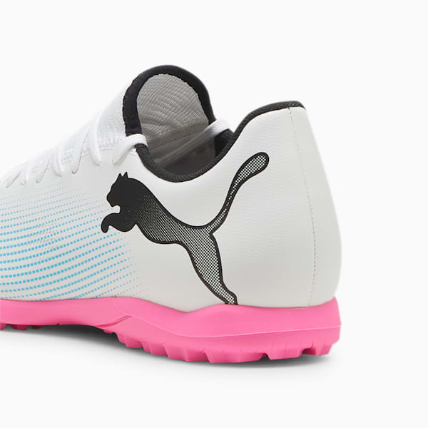 FUTURE 7 PLAY TT Football Boots, PUMA White-PUMA Black-Poison Pink, large-ZAF