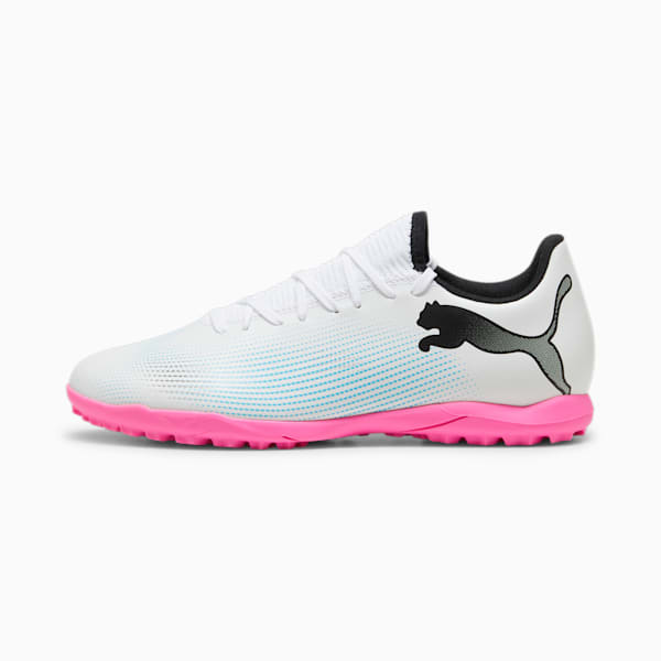 FUTURE 7 PLAY TT Football Boots, PUMA White-PUMA Black-Poison Pink, large-ZAF