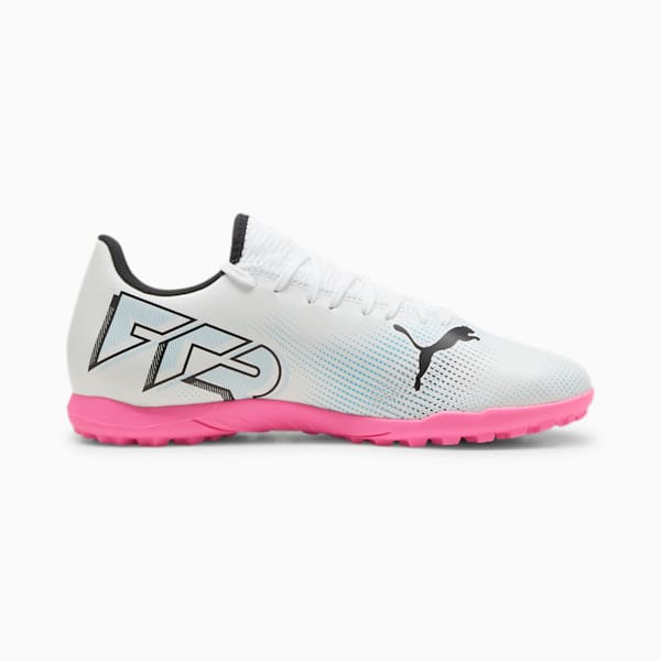 FUTURE 7 PLAY TT Football Boots, PUMA White-PUMA Black-Poison Pink, large-ZAF