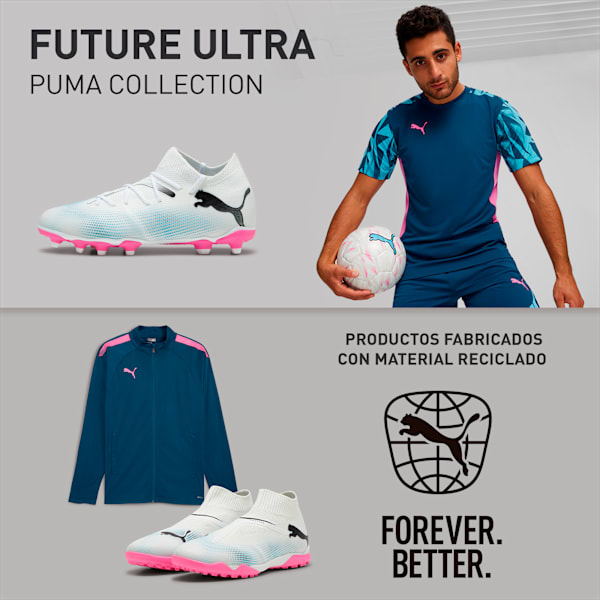 Tacos de fútbol juvenil FUTURE 7 MATCH FG/AG, PUMA White-PUMA Black-Poison Pink, large-MEX