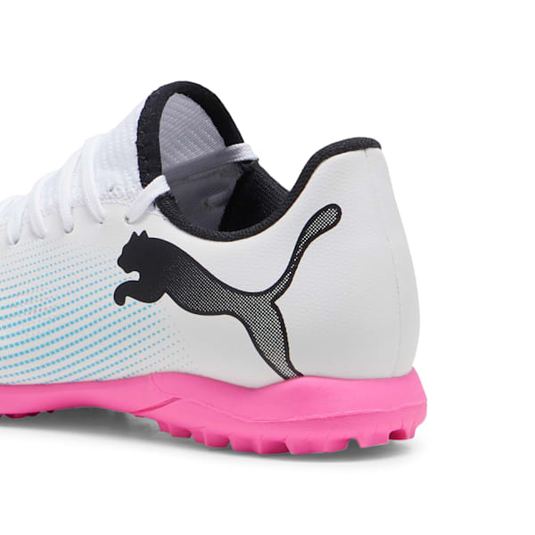FUTURE 7 PLAY TT Youth Football Boots, PUMA White-PUMA Black-Poison Pink, large-ZAF