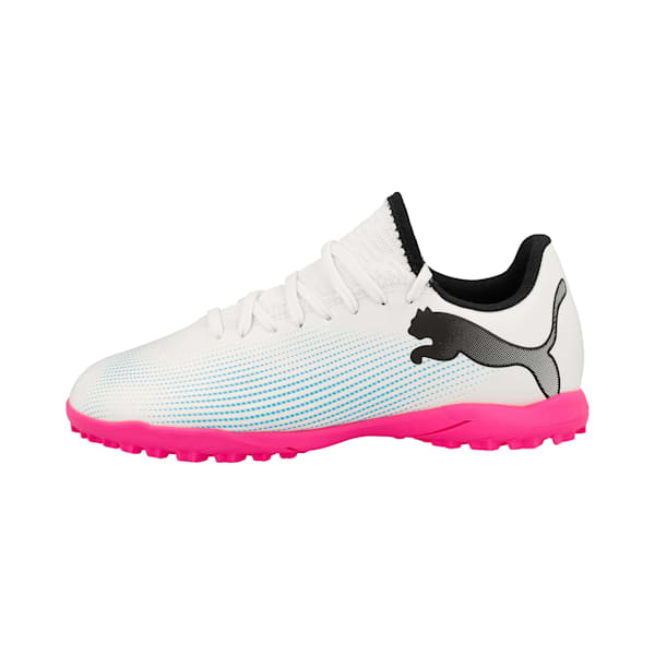 FUTURE 7 PLAY TT Youth Football Boots, PUMA White-PUMA Black-Poison Pink, large-ZAF