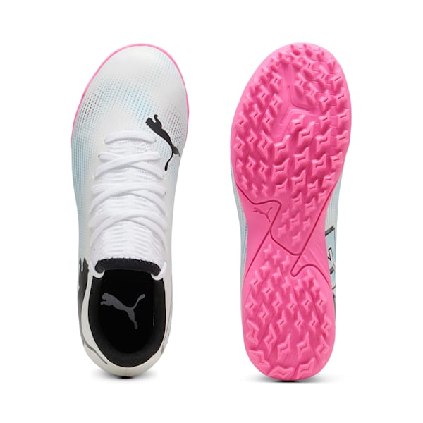 FUTURE 7 PLAY TT Youth Football Boots, PUMA White-PUMA Black-Poison Pink, large-ZAF