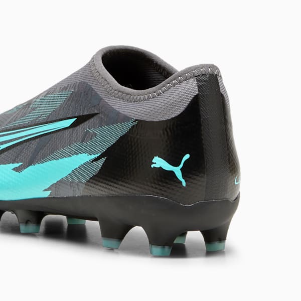 ULTRA MATCH RUSH Youth Football Laceless FG/AG  Boot, Strong Gray-PUMA White-Elektro Aqua, large-ZAF