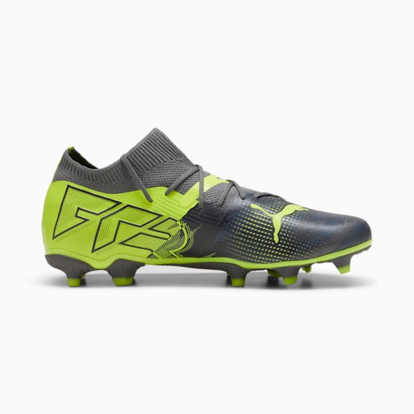 FUTURE 7 MATCH RUSH FG/AG Football Boots, Strong Gray-Cool Dark Gray-Electric Lime, large-ZAF