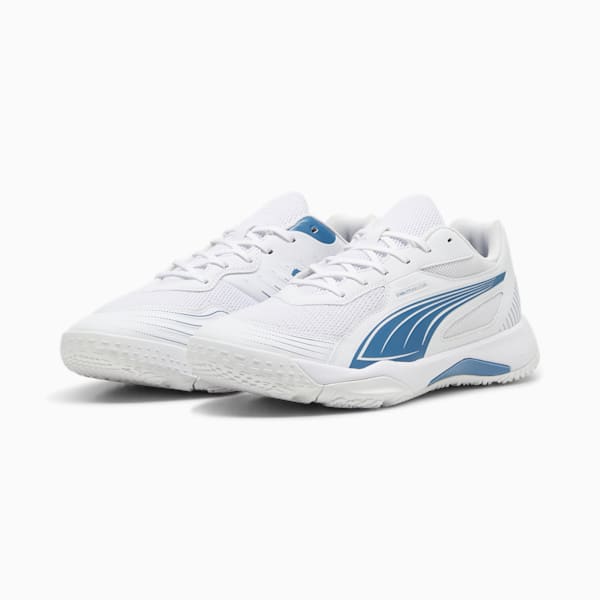 Solarflash III Indoor Sports Shoes, PUMA White-Blue Horizon, large-ZAF