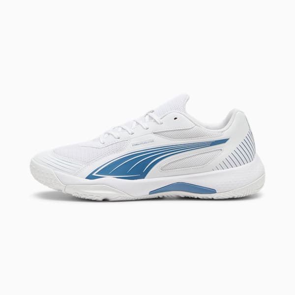 Solarflash III Indoor Sports Shoes, PUMA White-Blue Horizon, large-ZAF