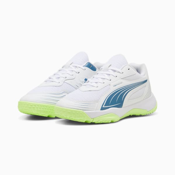 Solarflash III Indoor Sports Shoes Youth, PUMA White-Blue Horizon, large-ZAF