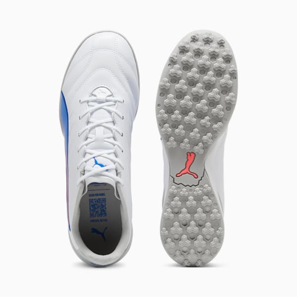 KING PRO TT Football Boots, PUMA White-Bluemazing-Flat Light Gray, large-MEX