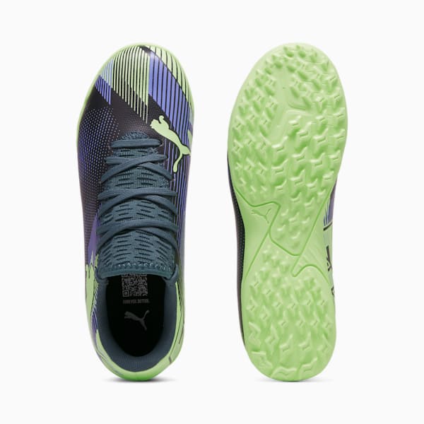 Tacos de fútbol FUTURE 7 PLAY TT juvenil, Gray Skies-Elektro Purple-Fizzy Apple-PUMA White, large-MEX