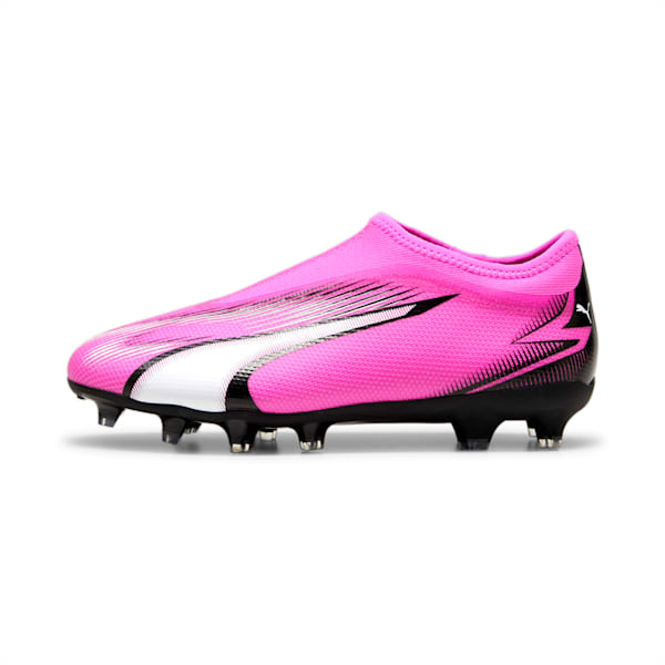 Botines de fútbol juveniles sin cordones ULTRA MATCH FG/AG, Poison Pink-PUMA White-PUMA Black, large-ARG