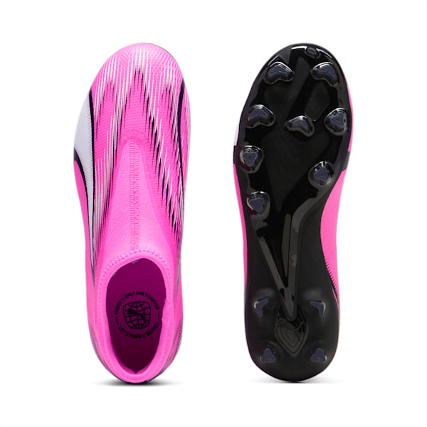 Botines de fútbol juveniles sin cordones ULTRA MATCH FG/AG, Poison Pink-PUMA White-PUMA Black, large-ARG
