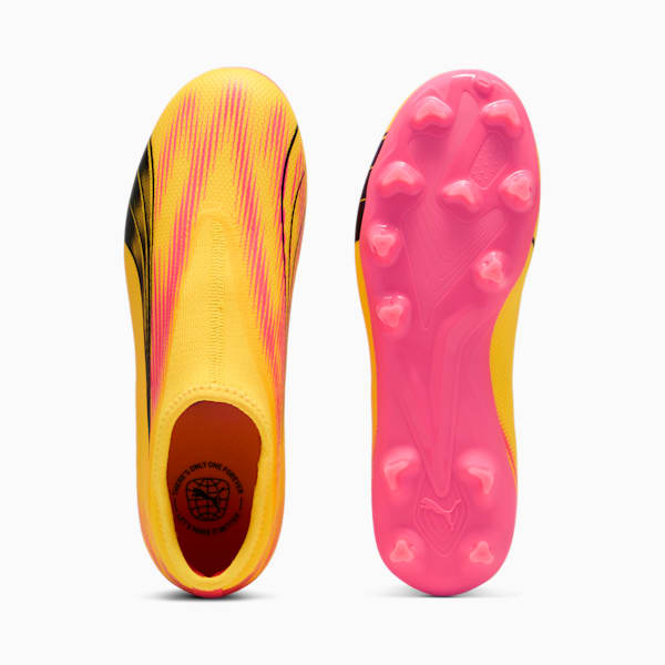 Botines de fútbol juveniles sin cordones ULTRA MATCH FG/AG, Sun Stream-PUMA Black-Sunset Glow, large-ARG