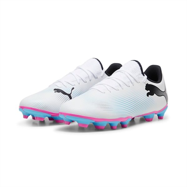Botines de fútbol FUTURE 7 PLAY FG/AG, PUMA White-PUMA Black-Poison Pink, large-ARG